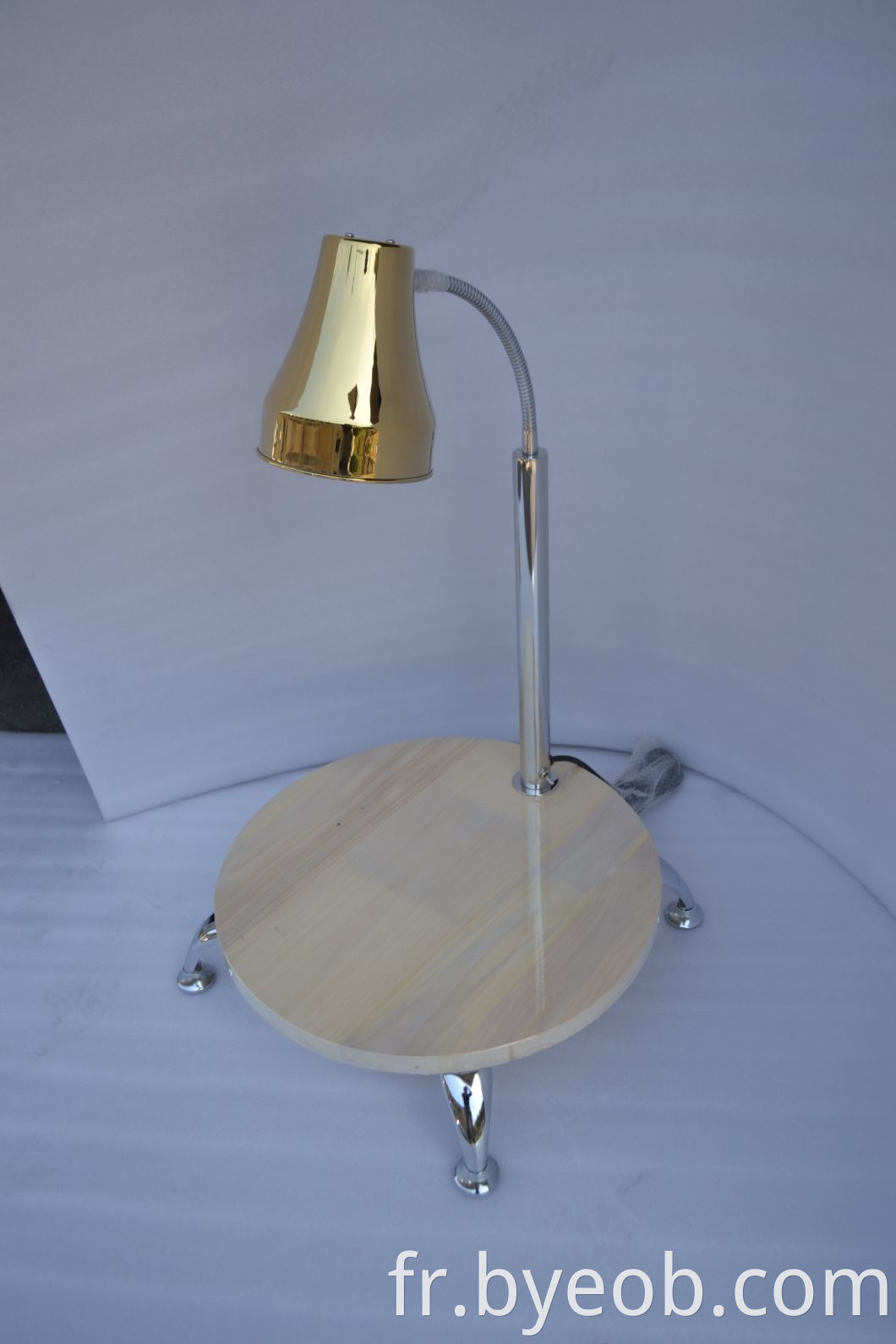 Lampe chauffante de station de sculpture avec base en bois